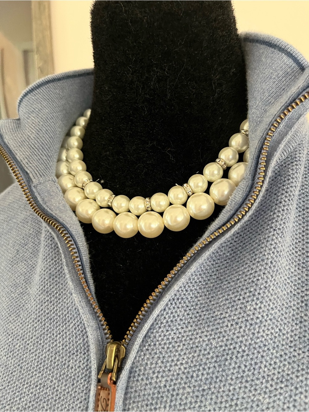Polo by Ralph Lauren Light Blue Quarter-Zip Sweater - Picture 3 of 6